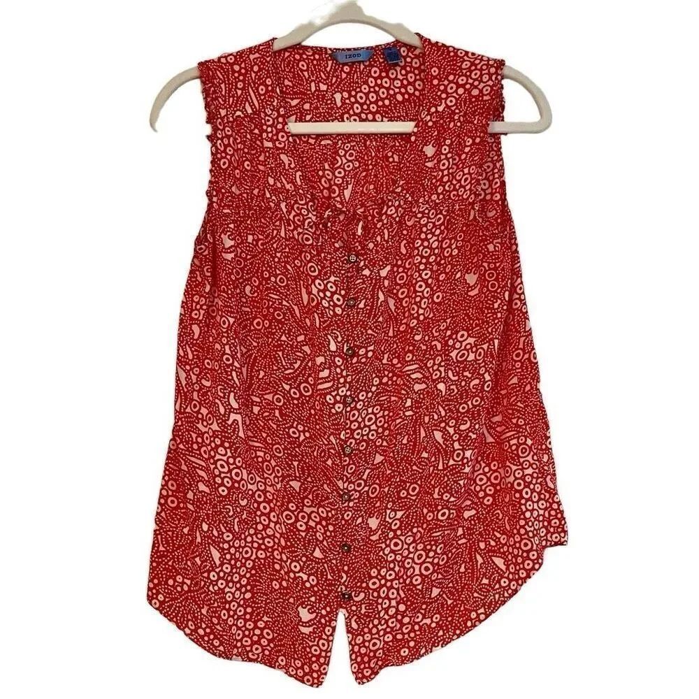 Izod Floral Sleeveless Blouse Medium
